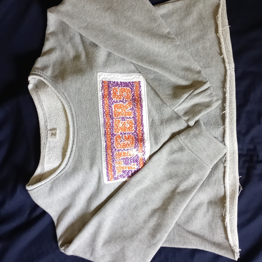 Women's Gray Cropped Sweatshirt with 'Tigers' Sequin Patch